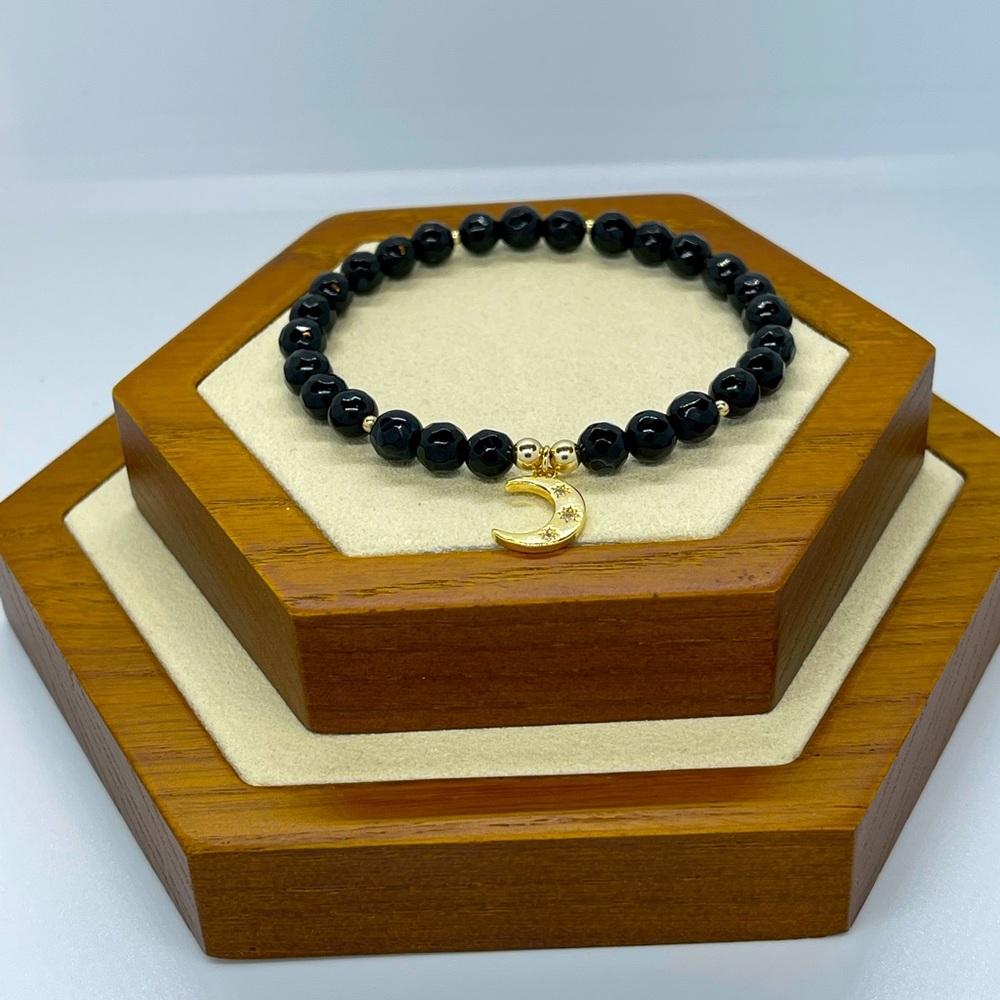 Crescent Moon Onyx Bracelet
